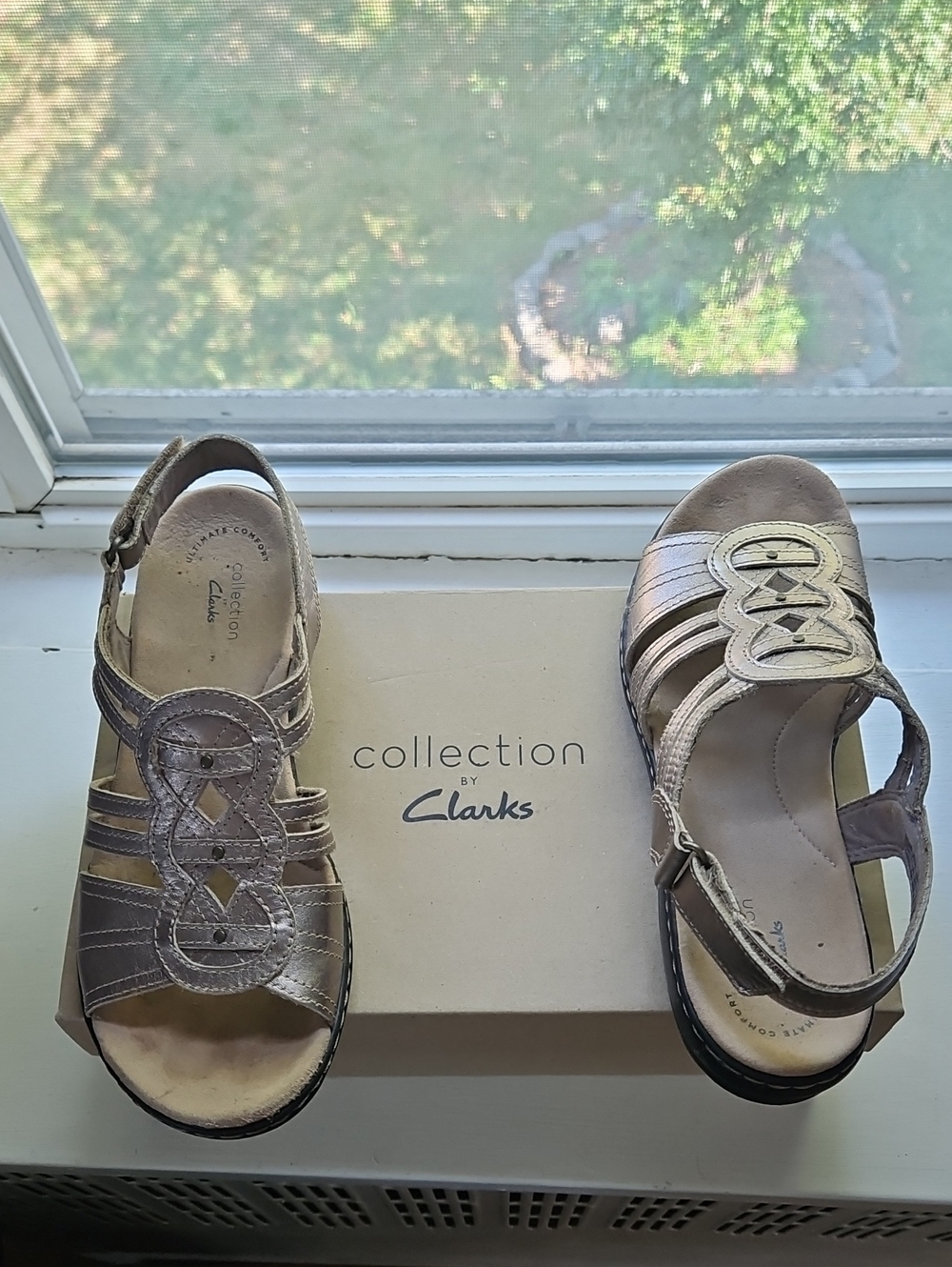 Clarks Metallic Bronze Strappy Sandals
